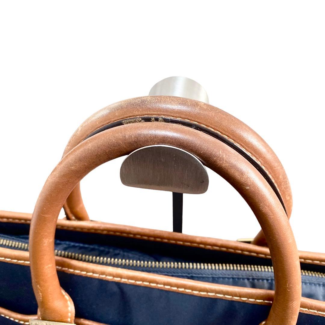 ユナイテッドアローズ 2WAY ビジネスバッグ ナイロンレザー ネイビー