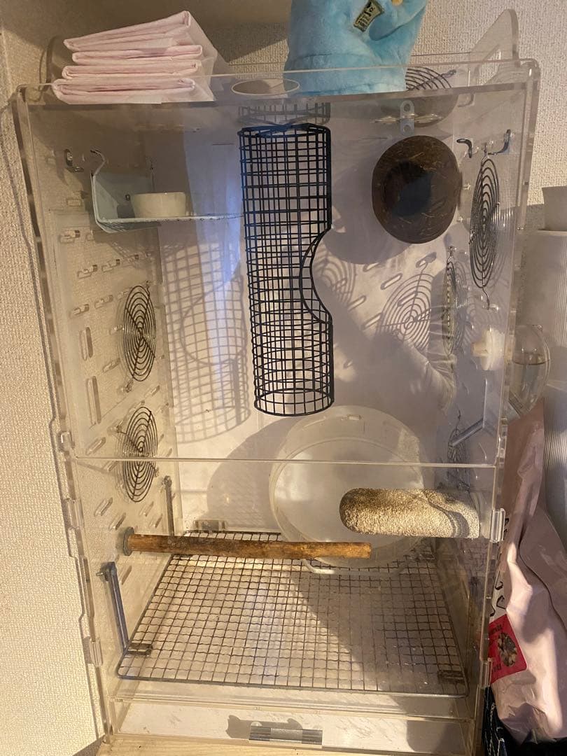 フクロモモンガケージ GEX アクリルルーム390high-Ⅱ おまけ付 小動物