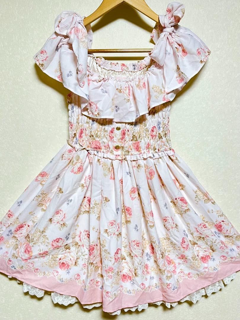 LIZ LISA】 花柄 ジャンスカートワンピース ピンク - メルカリ