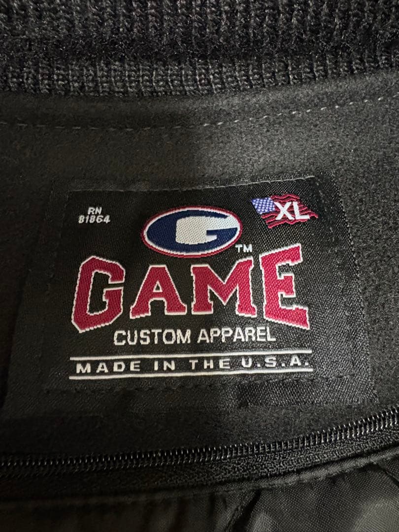 GAME Sportswear スタジャン バーシティジャケット ブラック