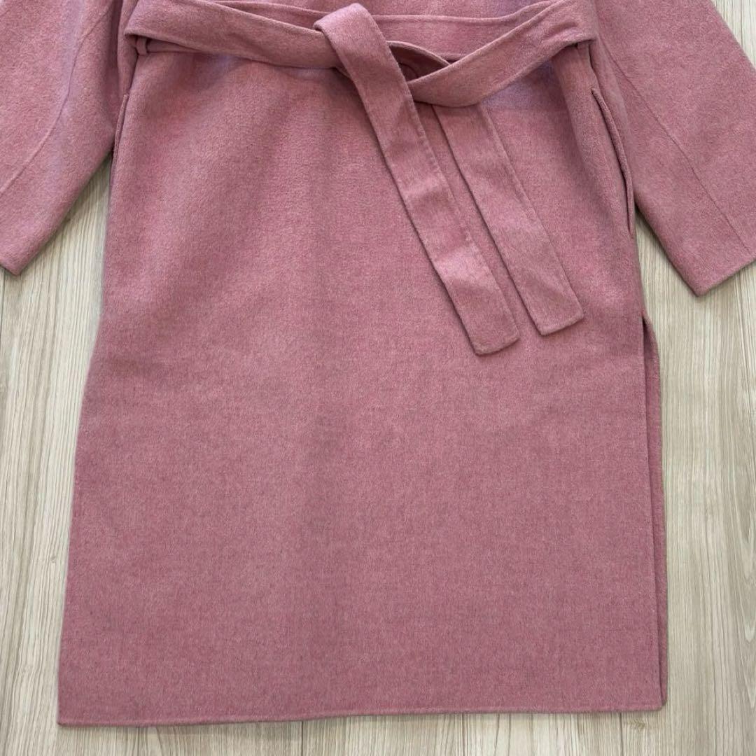 美品】Theory ベルテッドコート カシミヤ ピンク 1 ダブルフェイス