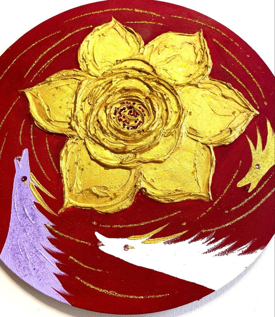 開運絵画 弁財天様 龍神様 金箔 白龍 金龍 紫龍 招福の花 24