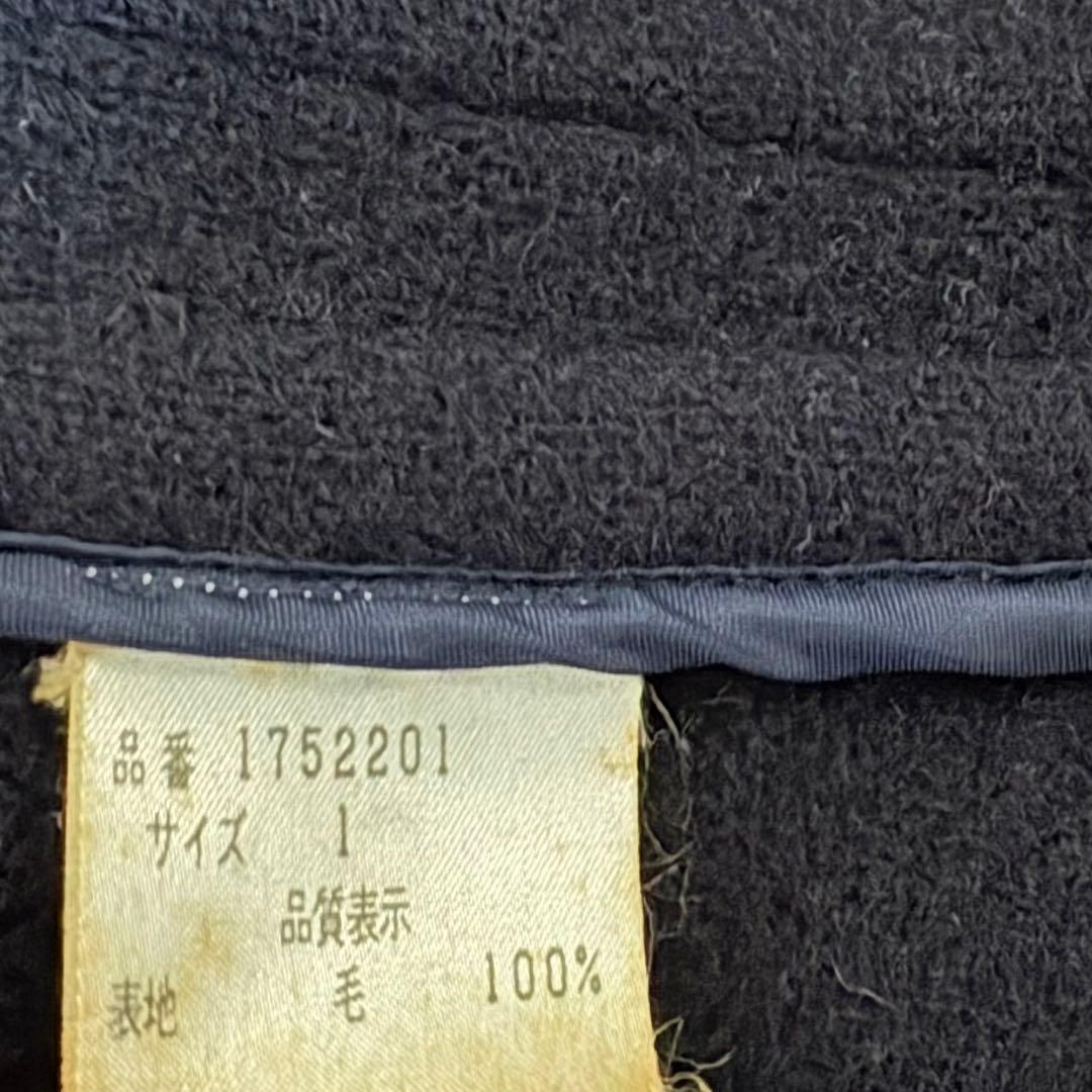 MoorBrook製生地】ダッフルコート ヘリンボーン ネイビー 英国製 M