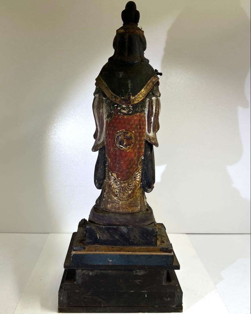 専用桃山~江戸初期木彫鬼子母神玉眼仏像高さ約49㎝ 東Y8-0203☆2F