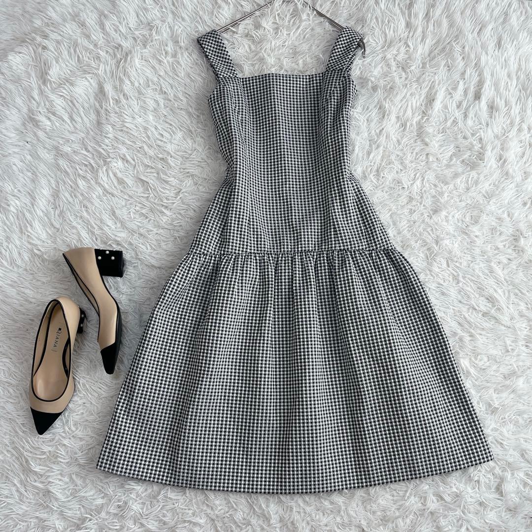 美品 ルネ TISSUE ノースリーブワンピース フィット&フレア Aライン