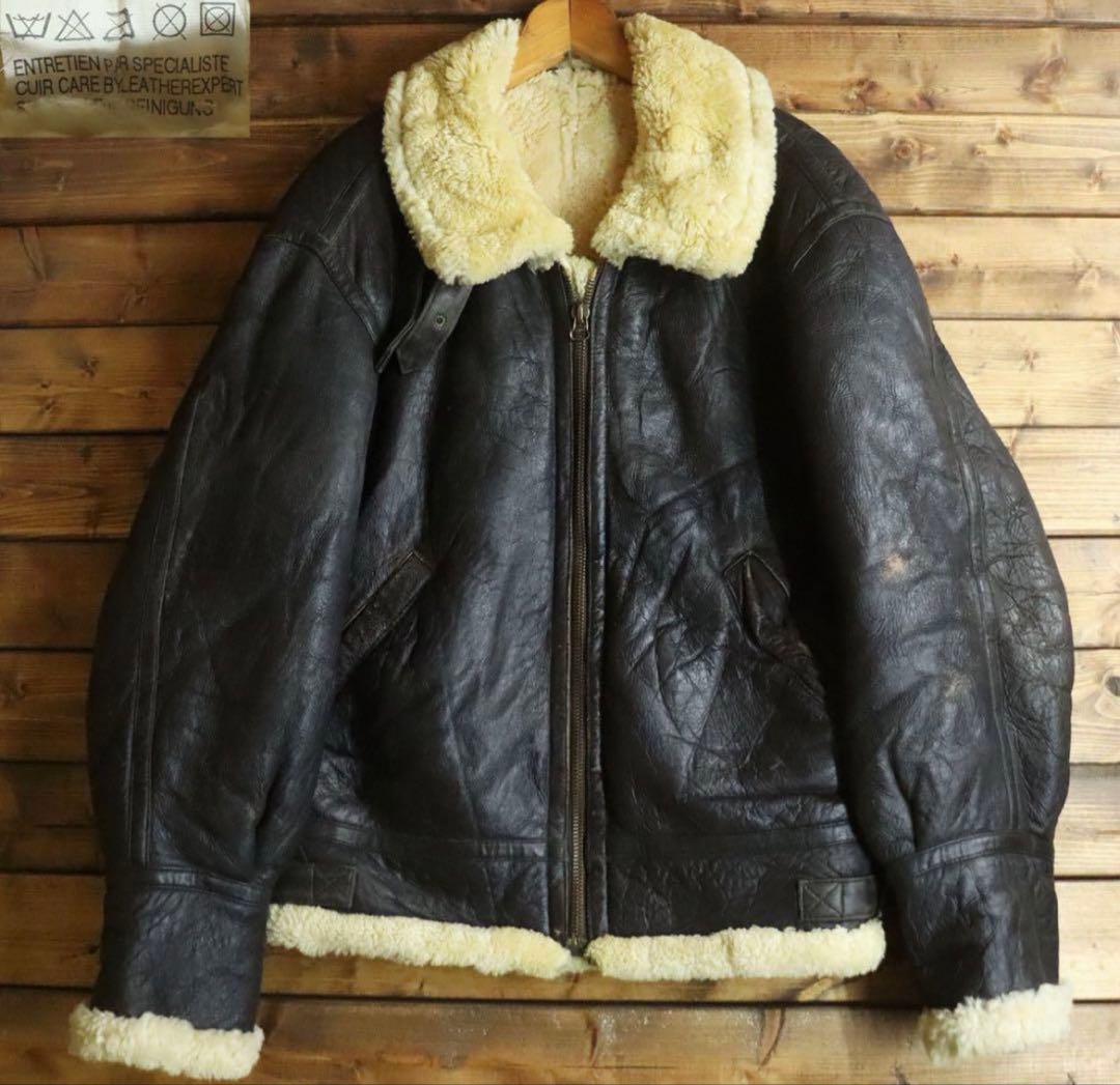 激渋】ヴィンテージ B-3 ムートン レザーフライトジャケット シープ
