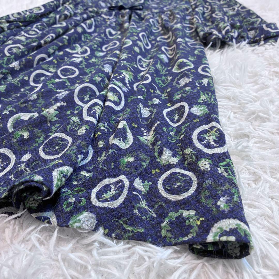 希少 4L 大きいサイズ FL5✨フランシュリッペ 花柄猫柄ワンピース