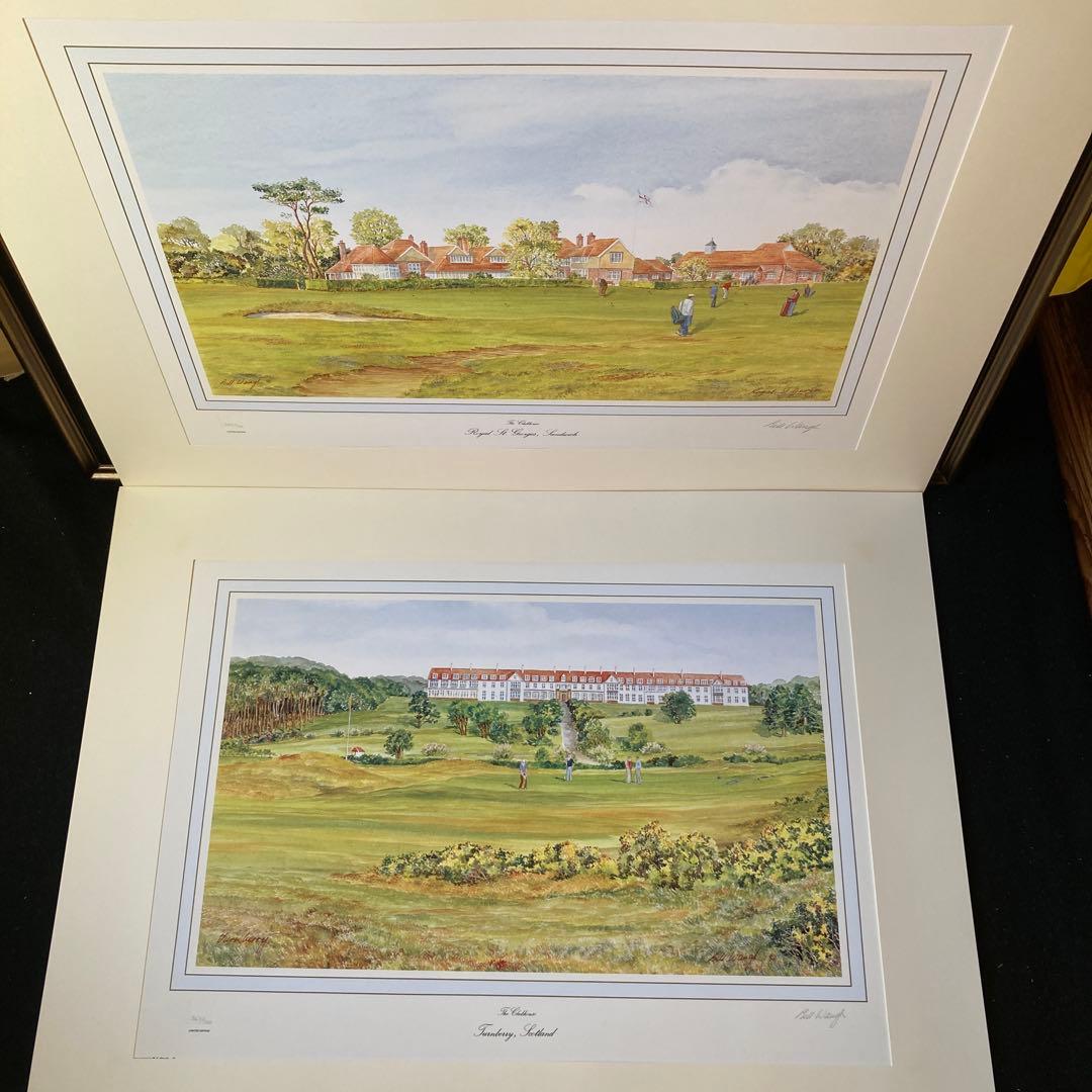 全英オープン 有名ゴルフコース リトグラフ全7枚セット Bill Waugh