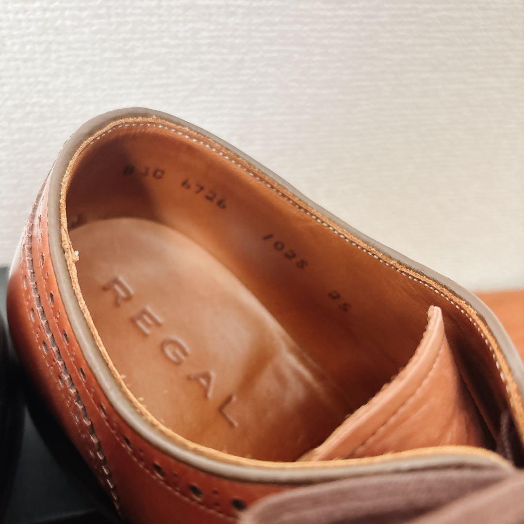 美品 REGAL 外羽根 メダリオン ストレートチップ ブラウン 25㎝ - メルカリ