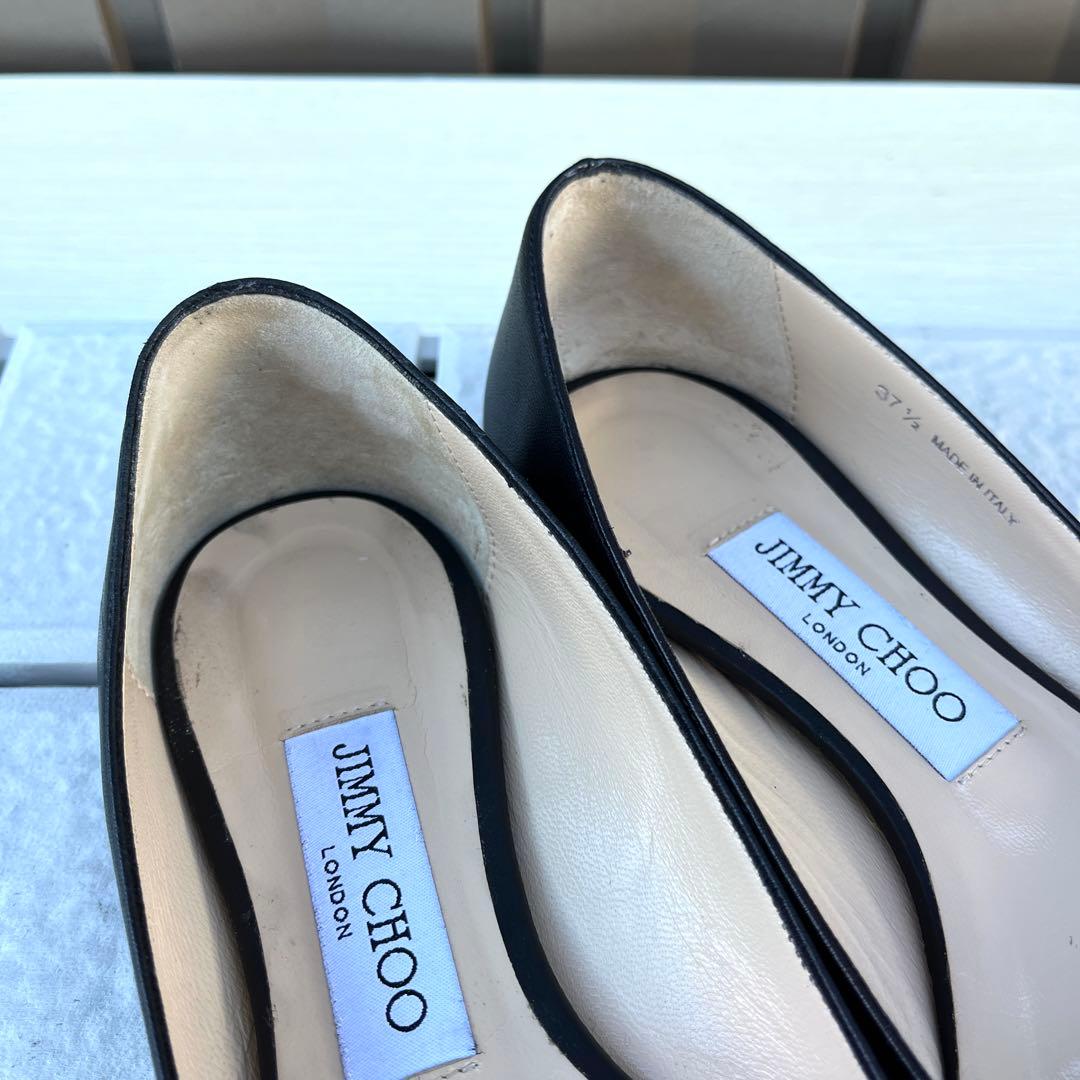 訳あり 37.5 JIMMY CHOO フラット パンプス ぺたんこ 24.5