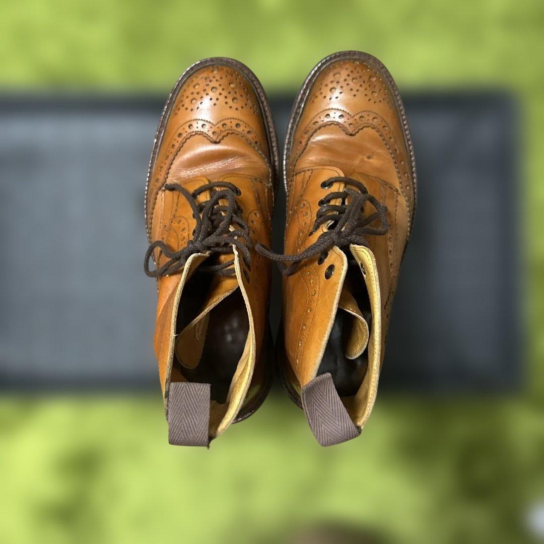 Trickers ブラウンレザー ブローグブーツ - メルカリ