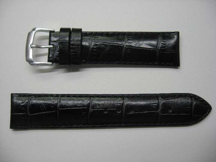 スイス製本革時計ベルト☆クロコ竹符黒20mm - メルカリ