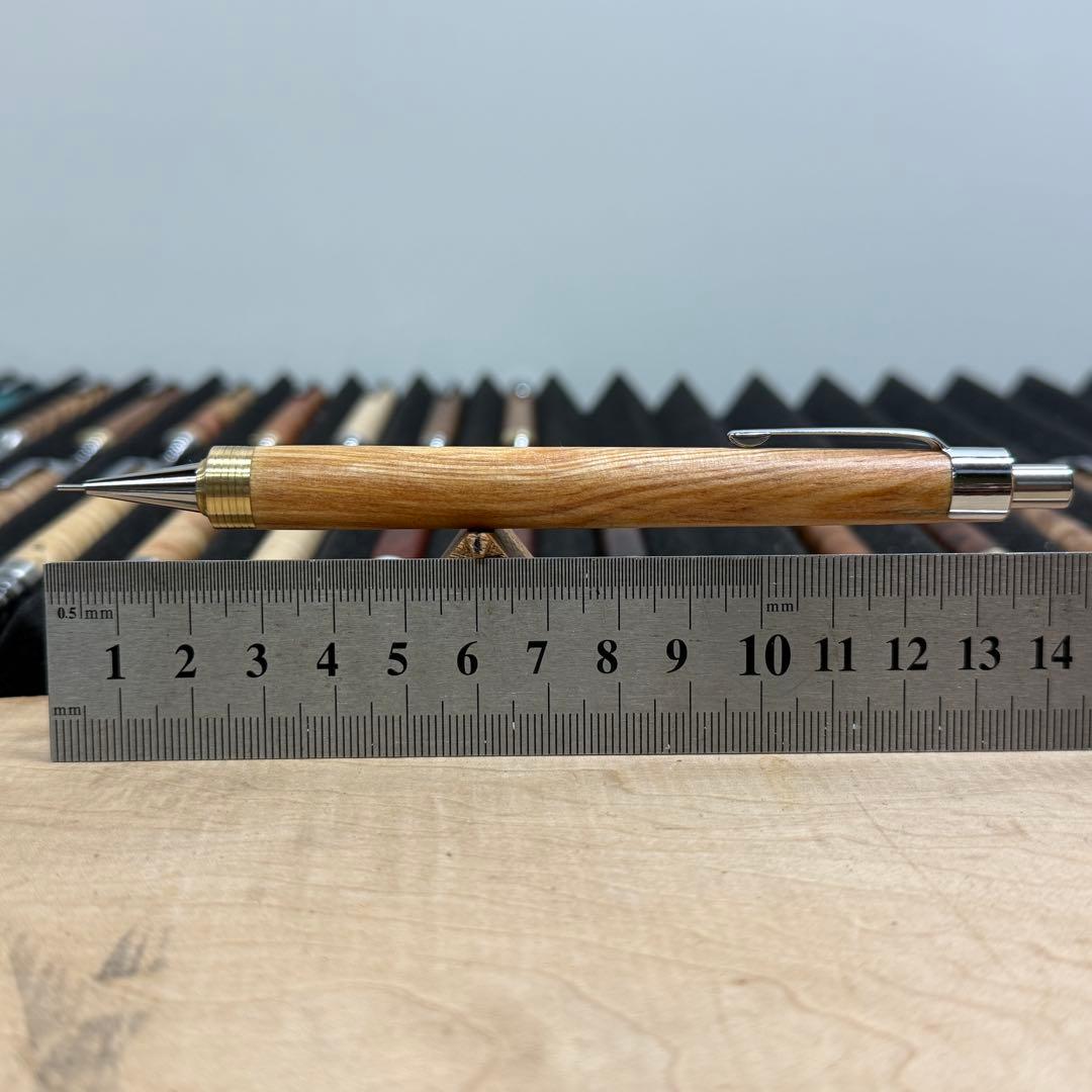 178肥松 木製シャーペン ダブルR溝付き ステンレス 根の部分から木取り