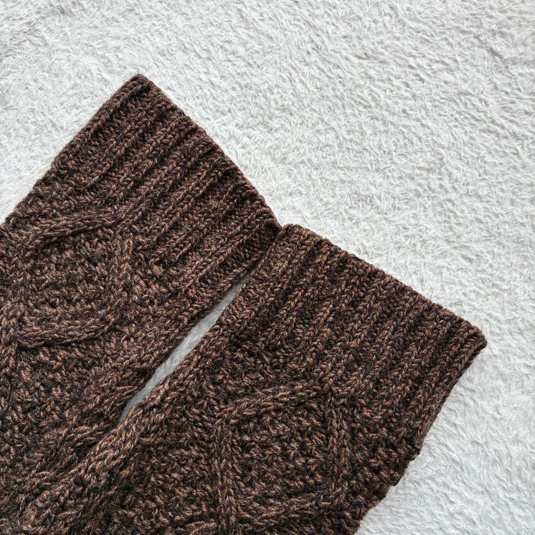 美品 サンシー SUNSEA カシミヤ混 フィッシャーマンニット ケーブル