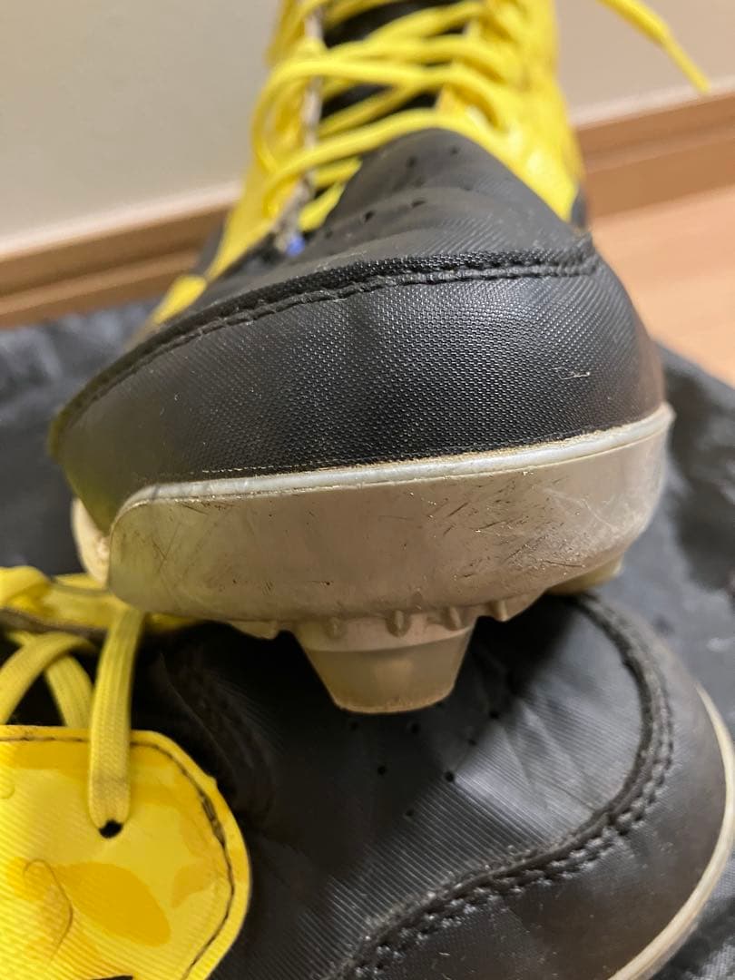 野球　ミズノ　オーダースパイク　ポイント　イエロー　ブラック　28.5cm