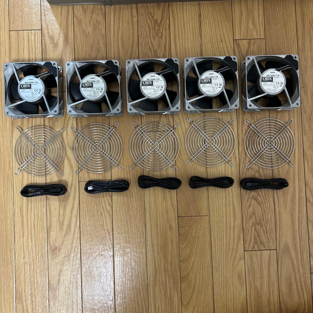 【中古品】ORIX AC FAN MU1238A-11B ORIX MU1238A-11B - AC AXIAL FAN, 100VAC, 120x120x38mm - FAN HUB