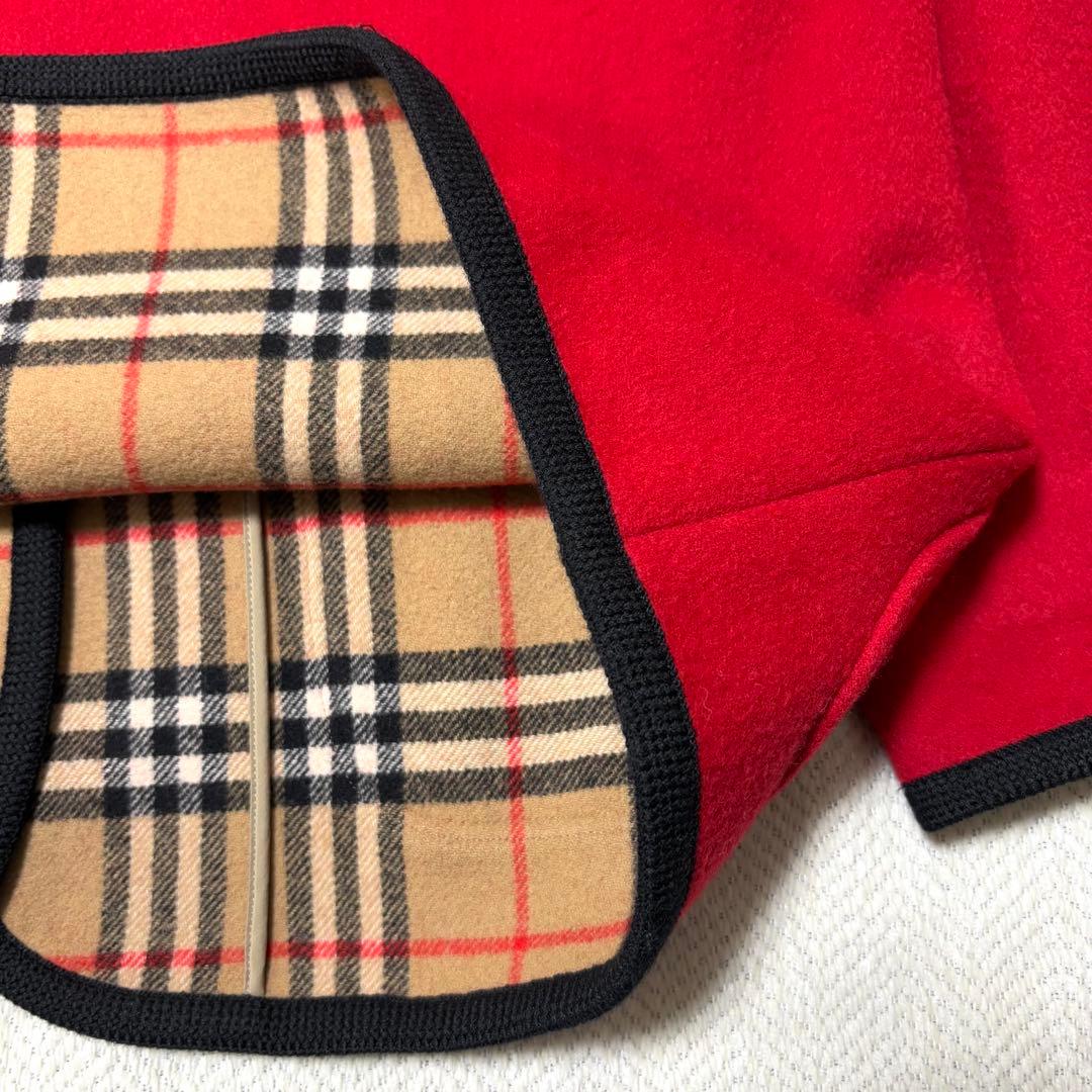 専用 BURBERRY バーバリー カシミヤ ウール ノバチェック コート 赤