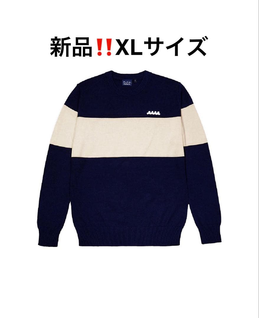 【新品】mutaMARINEコットンセーター　ネイビー×ホワイトXLサイズ muta MARINE（ムータマリン） セーター ニット muta MARINE/ムータ