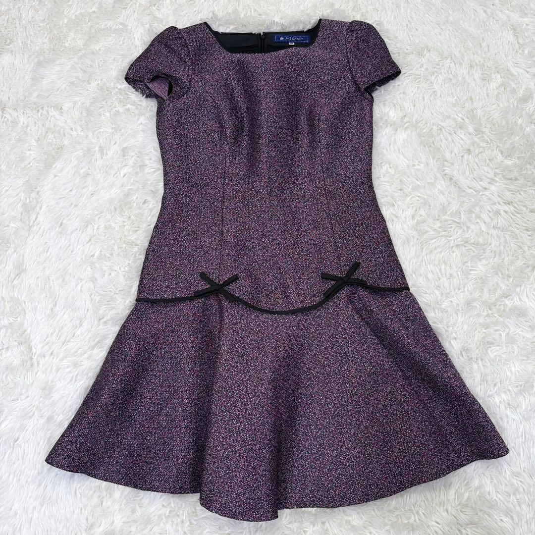 エムズグレイシー ワンピース 38 リボン スカラップ Aライン - メルカリ