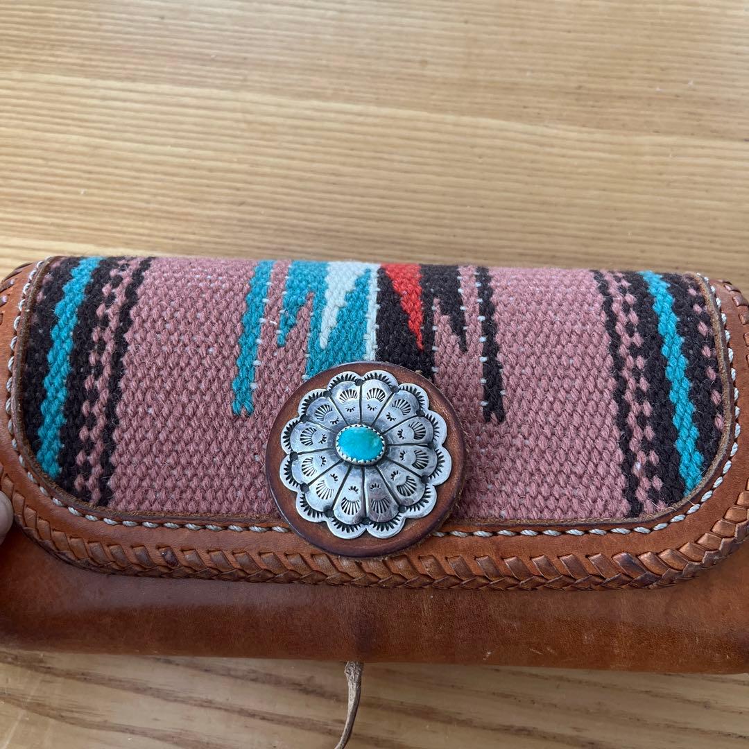 ラッキージョンラグウォレットLUCKYJOHN長財布ターコイズコンチョ