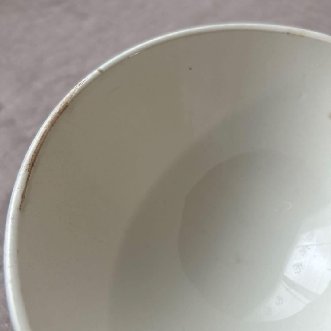 希少】モロッコ柄 レース柄 青色カフェオレボウル フランス