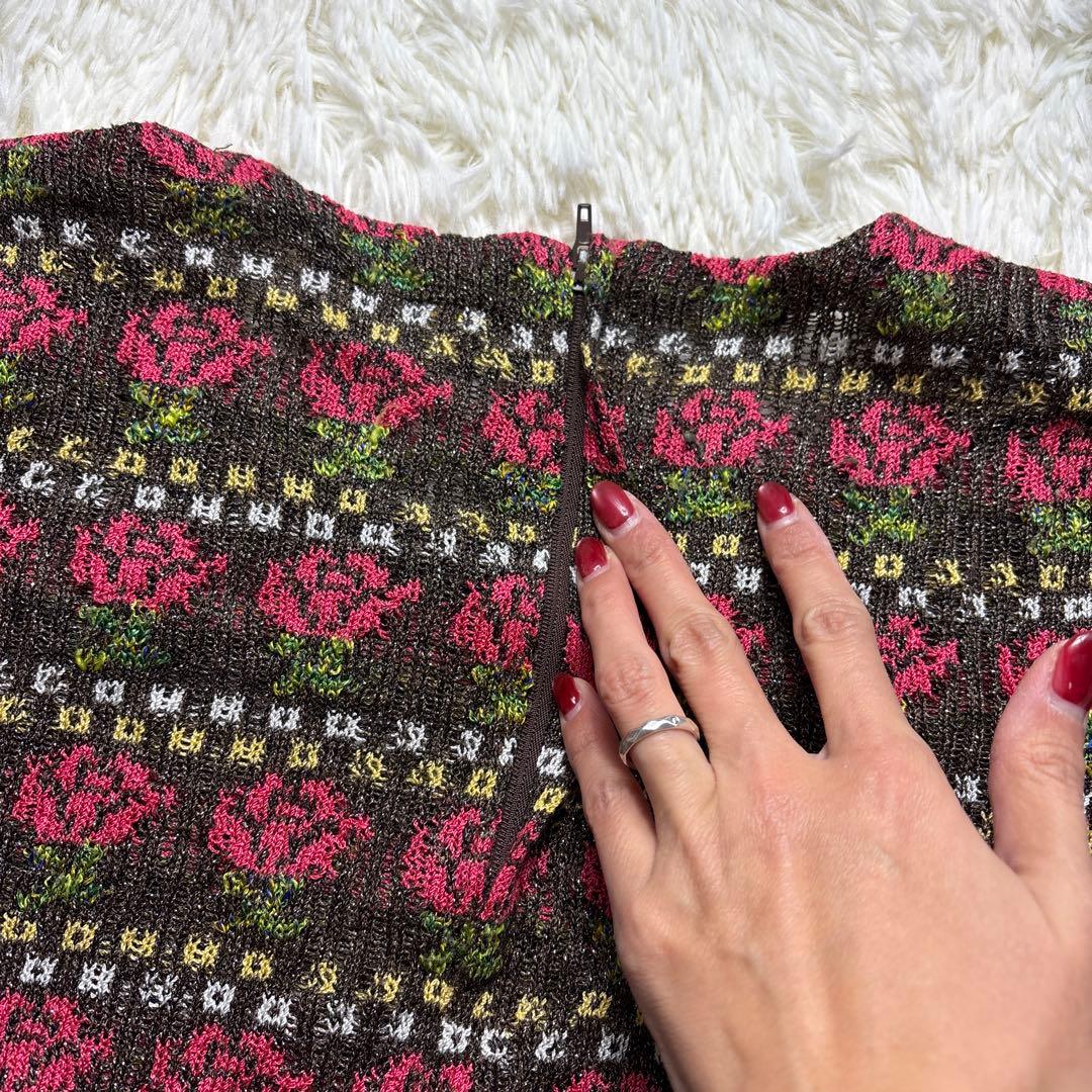 ◾︎サイトウトヨコ 斎藤都世子 ニットワンピース 花柄 - メルカリ