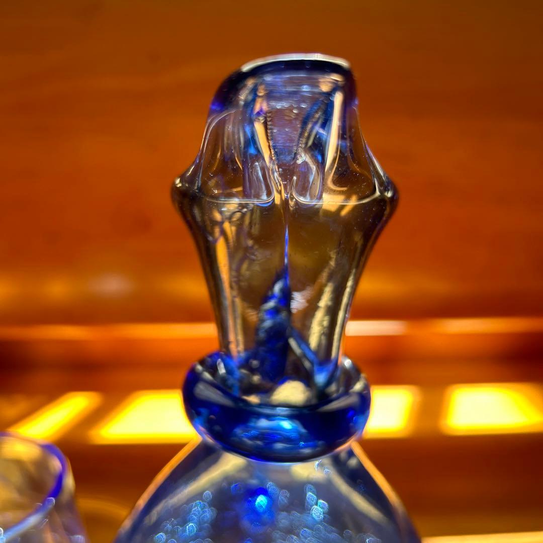 琉球ガラス デキャンタ 青いガラス製 ピッチャーとグラスセット - メルカリ