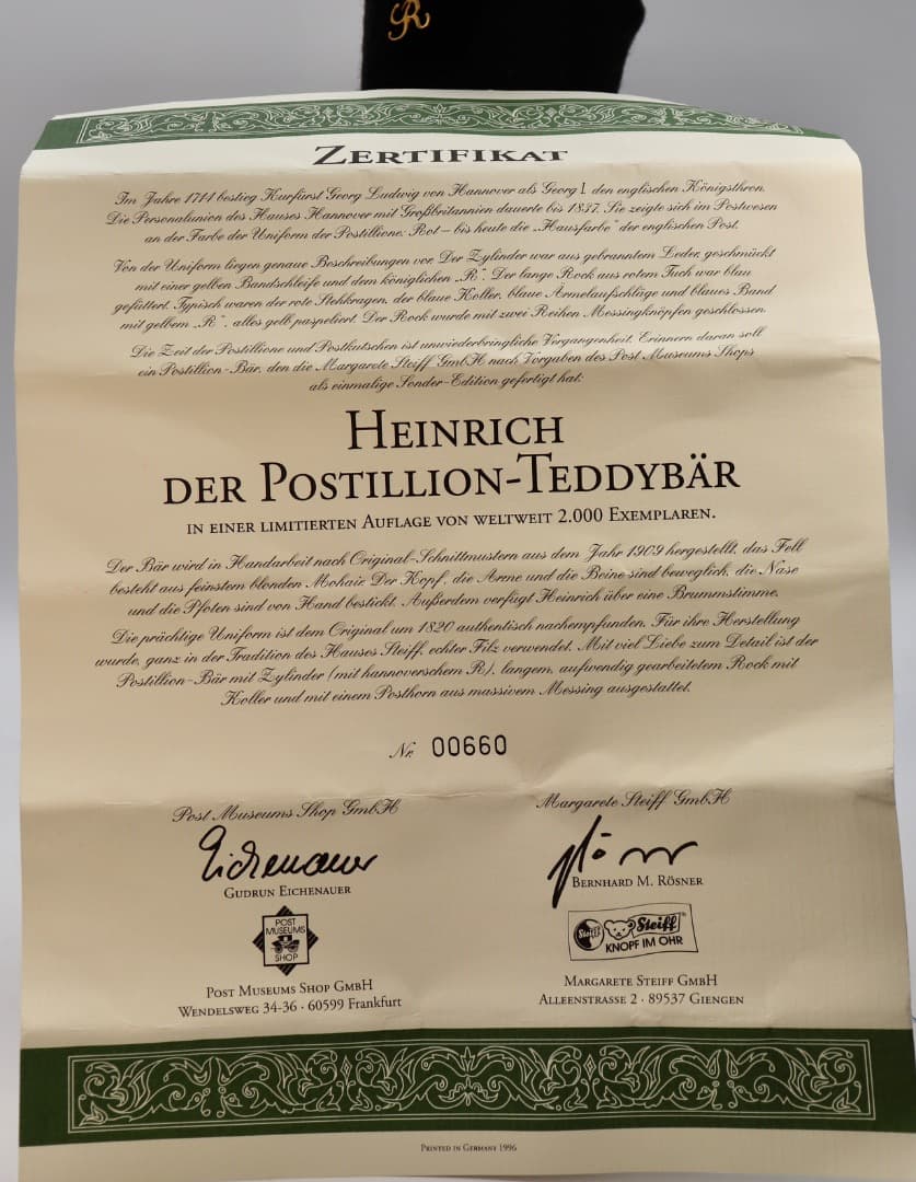 Heinrich der Postillion-Teddybar テディベア - メルカリ