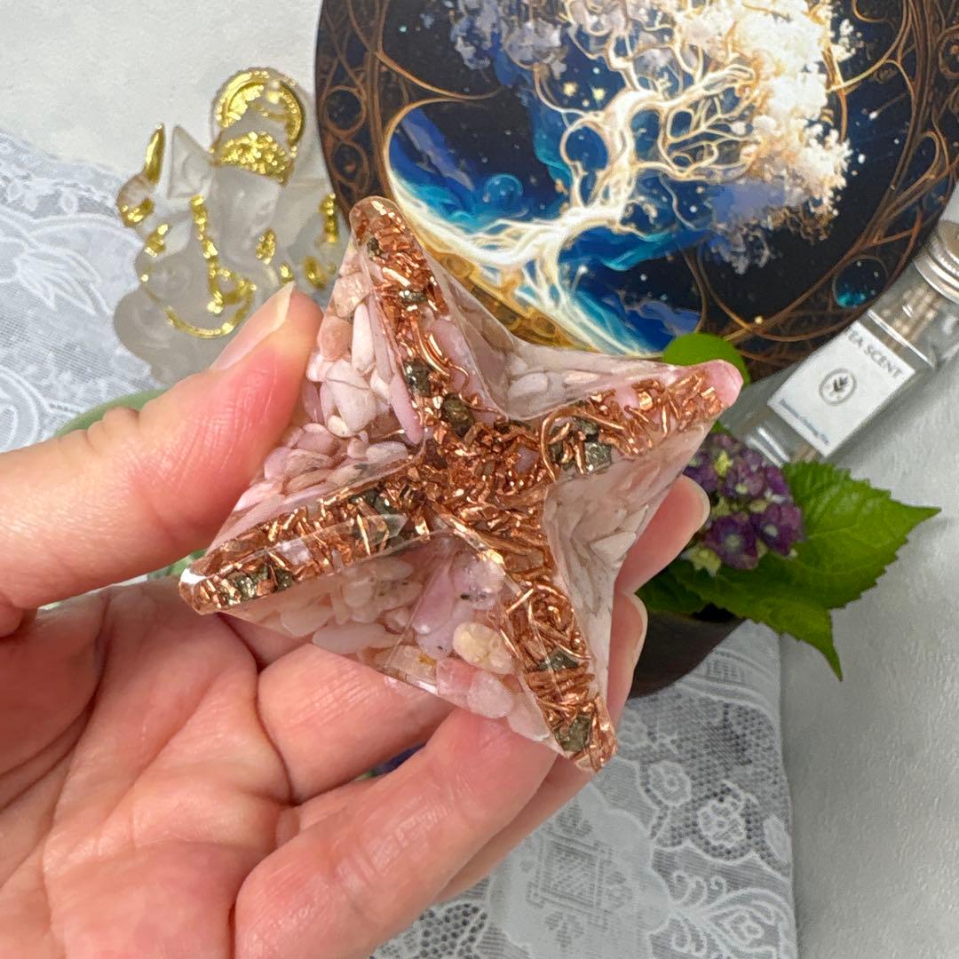 オルゴナイト マカバスター 中 ピンクオパール