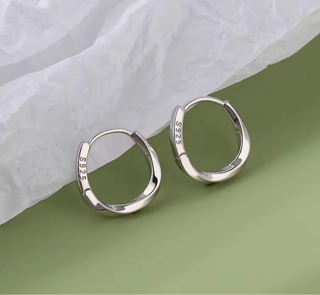 新品未使用 シルバー925 フープピアス メンズ レディース ヴィンテージ