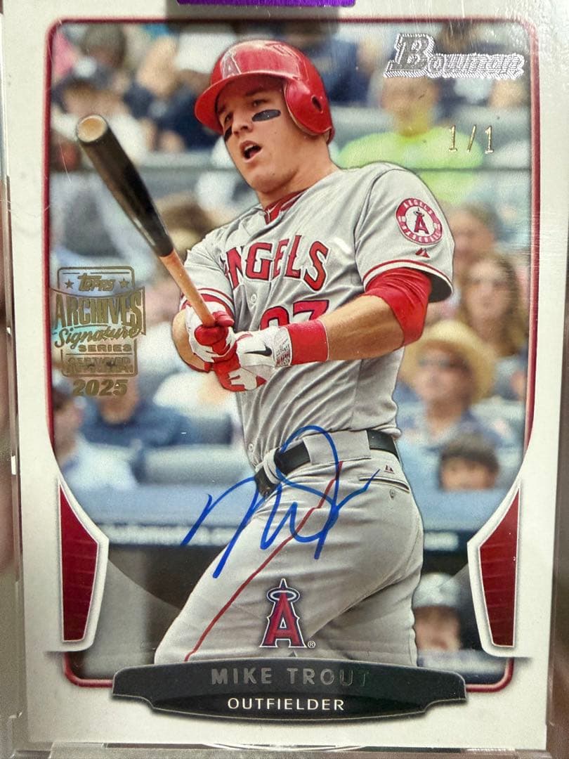 1/1 マイク・トラウト直筆サイン入りカードTopps - メルカリ