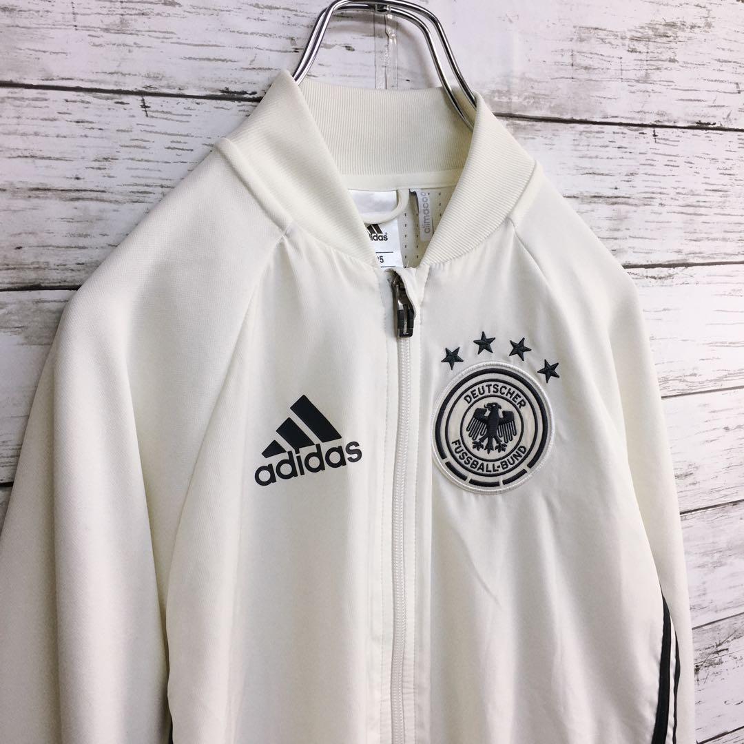 アディダス ドイツ代表 トラックジャケット ジャージ 白 M メンズ 古着