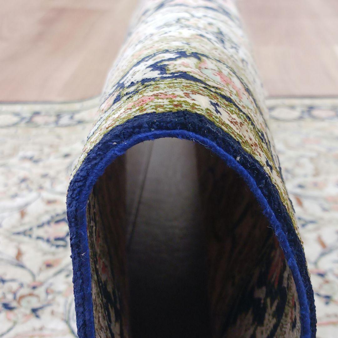 Y3283 高級ペルシャ絨毯 クム産 工房サイン シルク100% 手織り - メルカリ