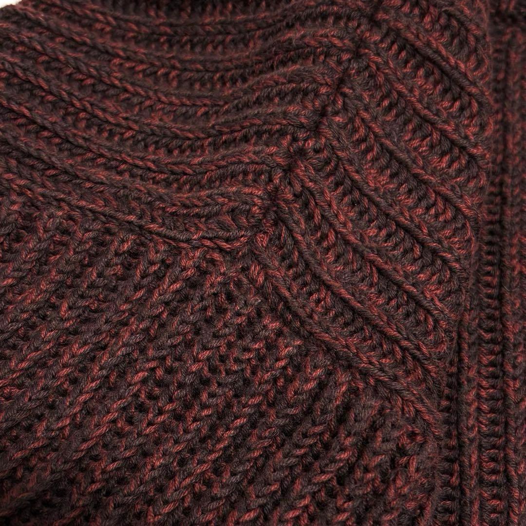 渋いカラー エルエルビーン 肉厚 コットンニット リブニット メランジ