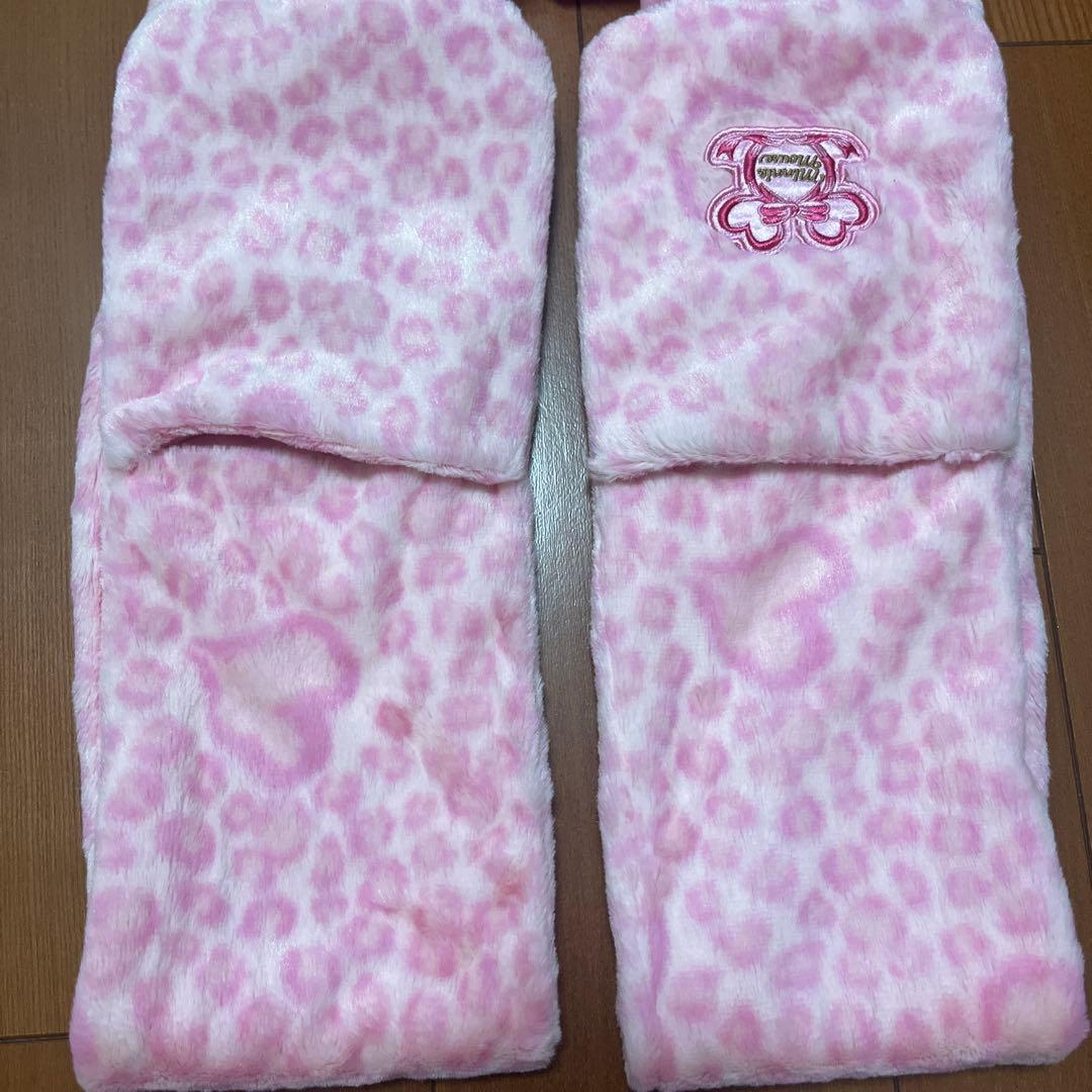 値下げ中‼️‼️】ディズニー ピンクヒョウ柄 マフラーファンキャップ