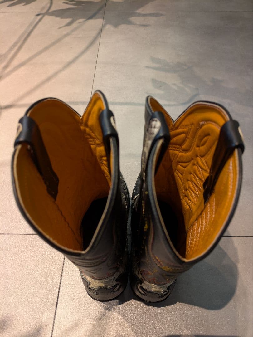 オーダーメイドパイソンレザーウエスタンブーツ 　 25.5cmEEE