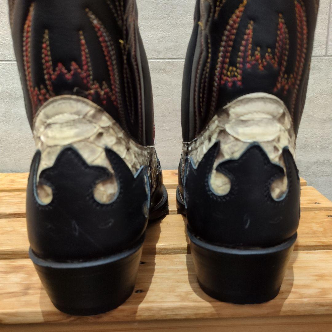 オーダーメイドパイソンレザーウエスタンブーツ 　 25.5cmEEE