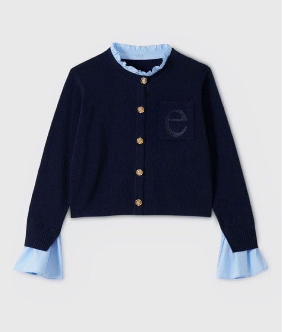 eimy istoire カーディガン ネイビー エイミーイストワール EIMY ISTOIRE Attached collar ニット