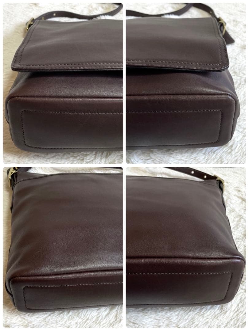 美品 オールドコーチ フラップ ホック グラブタンレザー ショルダー