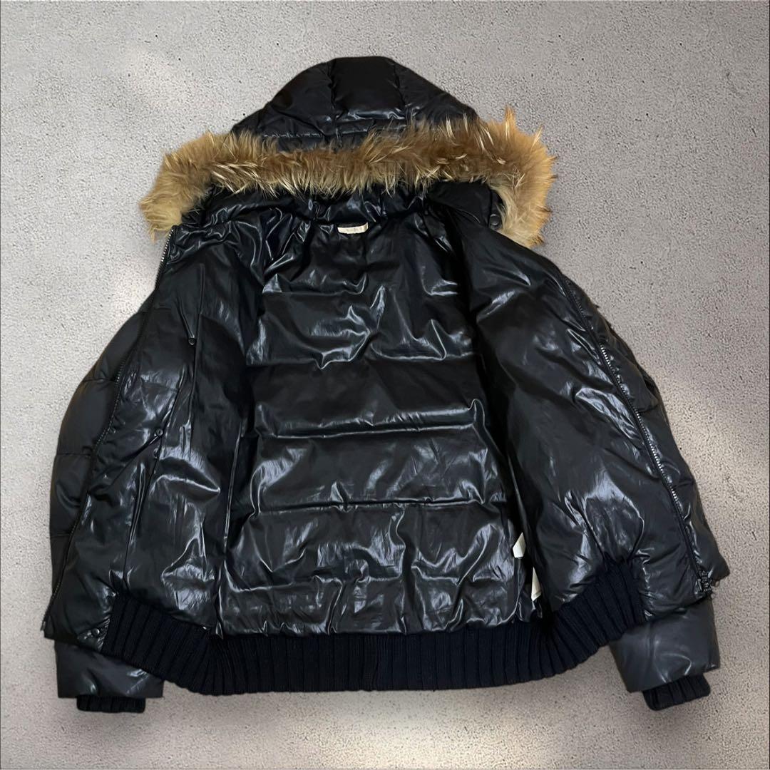 お兄系 リアルファー ダウンジャケット 光沢 archive グランジ y2k