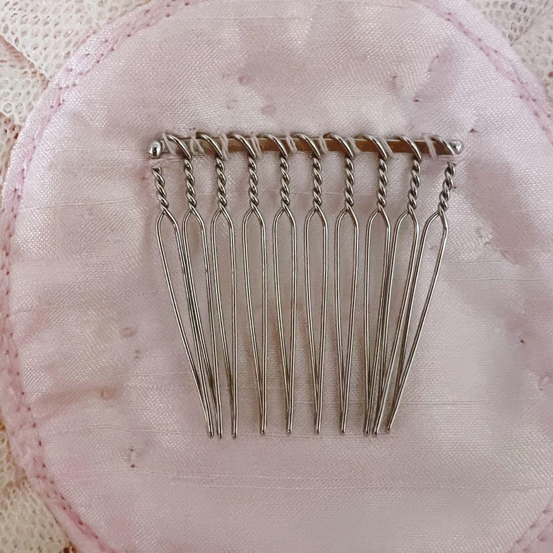 レア】BABY, マドモアゼルジュエルローズ 丸型コーム ピンク ビジュー