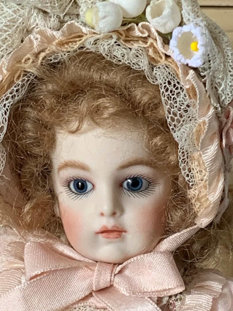 期間限定】ビスクドール プチサイズ ブリュ ドレス&ボネ リプロ 国内