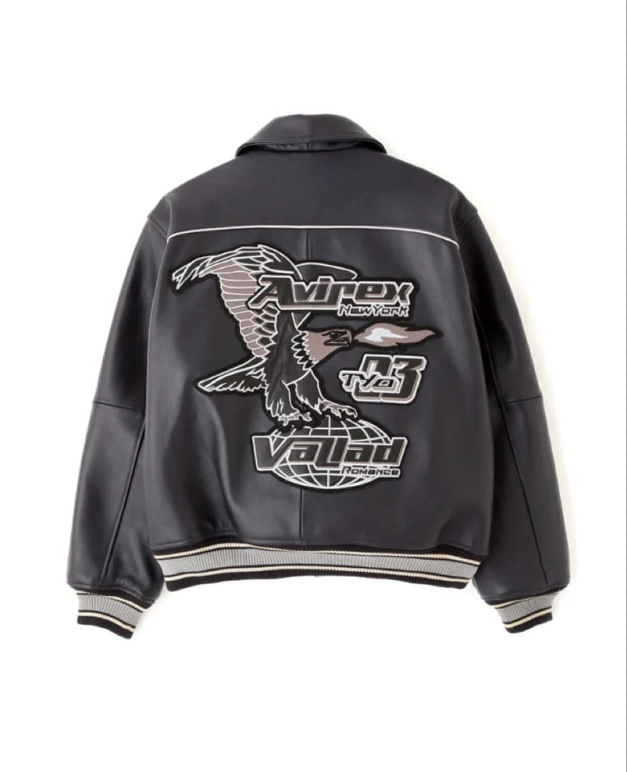 VALLAD×AVIREX NAVY LEATHER JACKET Sサイズ - メルカリ