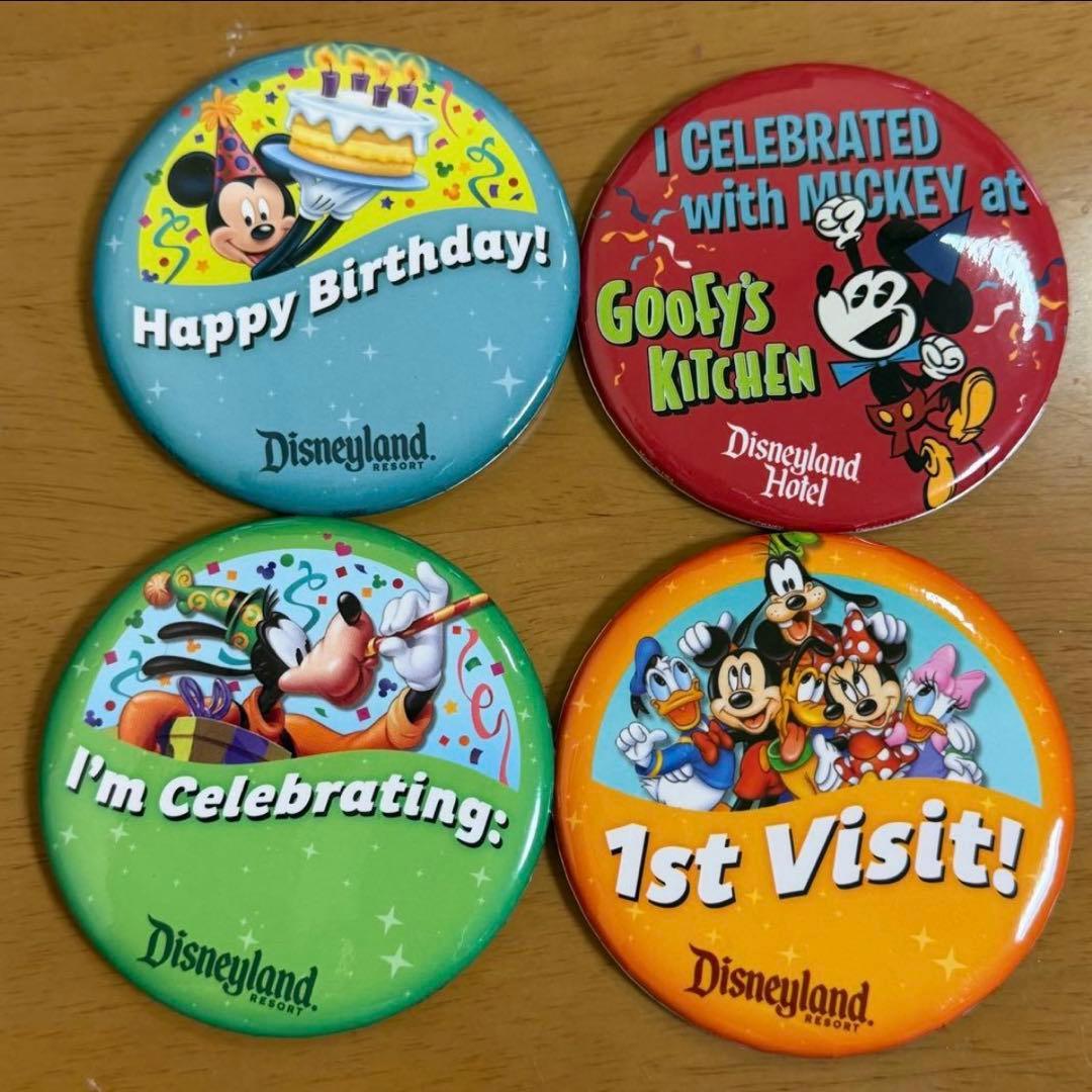 ディズニー アナハイム アメリカ 缶バッチ 缶バッジ 誕生日 ミッキー