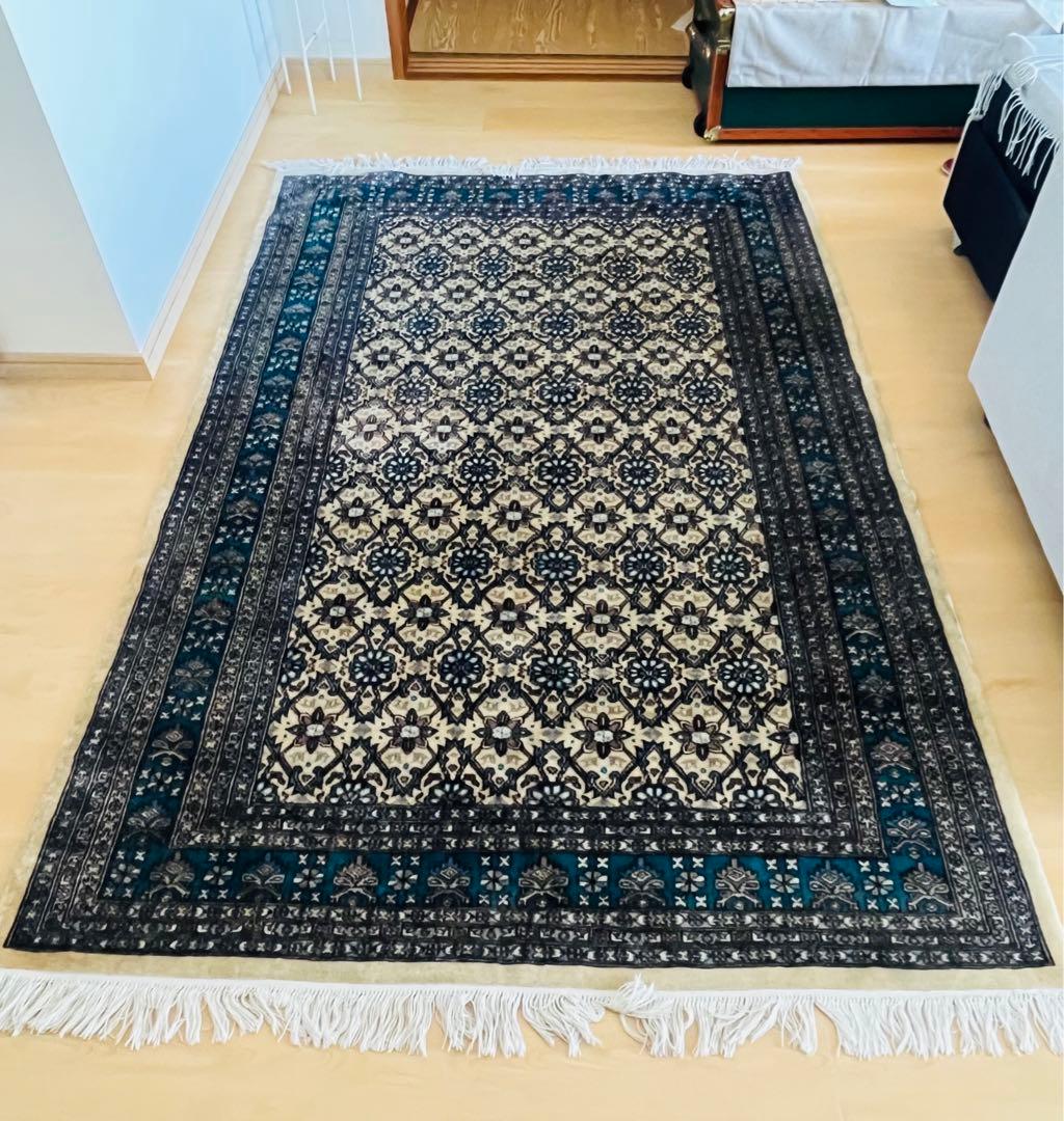 パキスタンラグ　ヴィンテージラグ　手織り絨毯　カーペット　ウール パキスタン産 1990年代 ヴィンテージラグ】手織り絨毯-ヴィンテージ