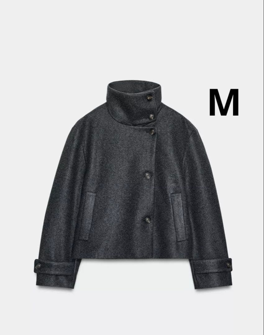 ZARA ザラ　ハイネックショートコート　新品、未使用 ハイネックショートコート ハイネックショートコート - ベージュ