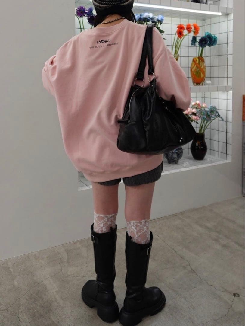 kastaneカスタネ山田yamada企画ウォッシュドロゴスウェット ピンク