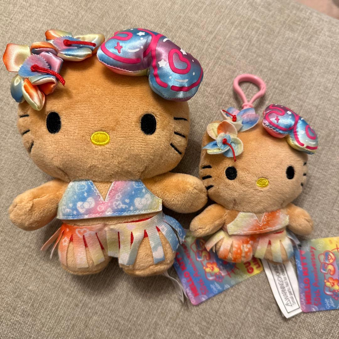 新品タグ付き グアム 日焼け キティ ぬいぐるみ キーホルダー 50周年