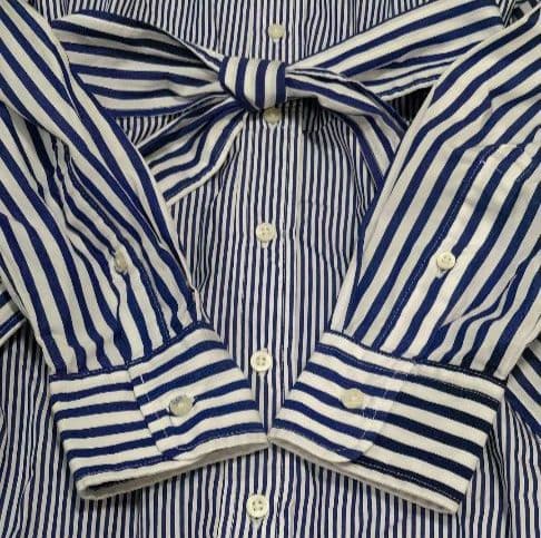 ローレンラルフローレン ストライプシャツワンピース ベルト ロゴ刺繍