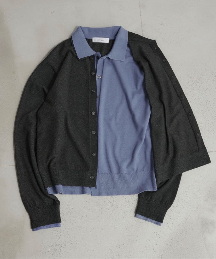 selle glant】 レイヤードスタイルハイゲージニットシャツ Sサイズ